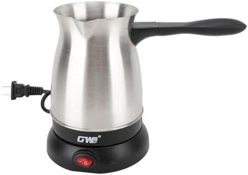 Turkish Coffee Pot, Stainless Steel Arabic, Greek & Turkish Electric Coffee Maker Machine Pot, 600ml Coffee Tea Warmer Kettle with Removable Anti Scald Handle Cordless Base for Home & Travel in Saudi Arabia