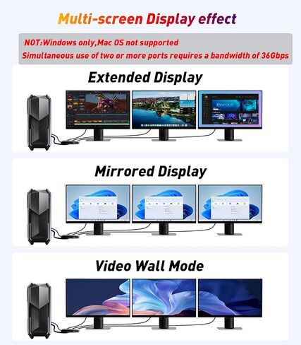 DisplayPort to Dual HDMI Adapter [4K@60Hz] DP to HDMI Splitter 1 in 2 Out Extended Display, DP Male Source Converter for Dual Monitors Compatible with PC,Graphic Card and More in Kuwait