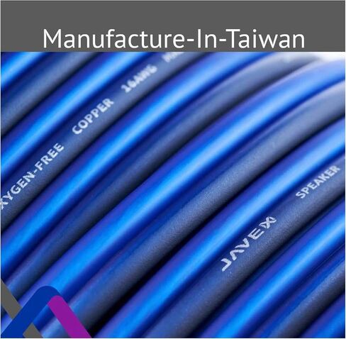 Speaker Wire 16 Gauge 50FT Oxygen-Free Copper Audio Cable, Blueblack | 16 AWG HighFlex Thin Flat Cable Wire with Foot Markers for Automotive Car Stereo, Home Theater, Audio Cable DIY Installations in Saudi Arabia