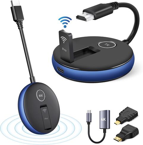 Wireless HDMI PRO- One Transmitter and Two Receiver, Wirelessly Multi-TV Extender Kit, Heat-Control, Plug and Play, 165FT/50M 2.4G/5.8G @60Hz, Stream Video/PPT from Laptop/PC to Multiple HDTV/Monitor in Saudi Arabia