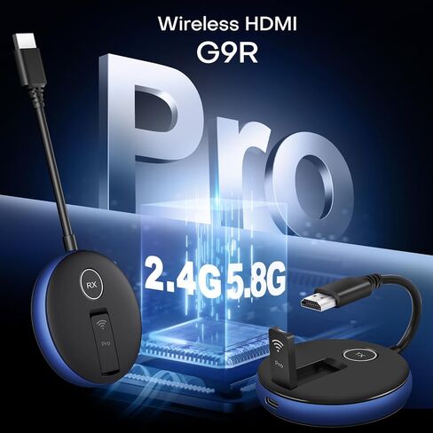 Wireless HDMI PRO- One Transmitter and Two Receiver, Wirelessly Multi-TV Extender Kit, Heat-Control, Plug and Play, 165FT/50M 2.4G/5.8G @60Hz, Stream Video/PPT from Laptop/PC to Multiple HDTV/Monitor in Saudi Arabia
