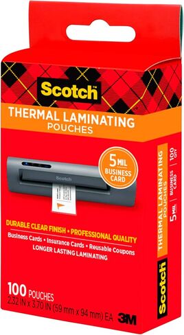 Scotch Thermal Laminating Pouches, 100 Count, Clear, 5 mil., Laminate Homemade Ornaments, Christmas Banners and Gift Tags, Ideal Holiday Supplies, Fits Photo Card Sized (5.2 in. x 7.2 in.) Paper in Saudi Arabia