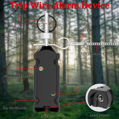 Perimeter Trip Alarm, 12 Gauge Camping Trip Wire Alarm Device for Camping and Property Safety, Early Warning Security System, Camping Safety Trip Alarm for Bear Deterrent with Trip Wire in Saudi Arabia