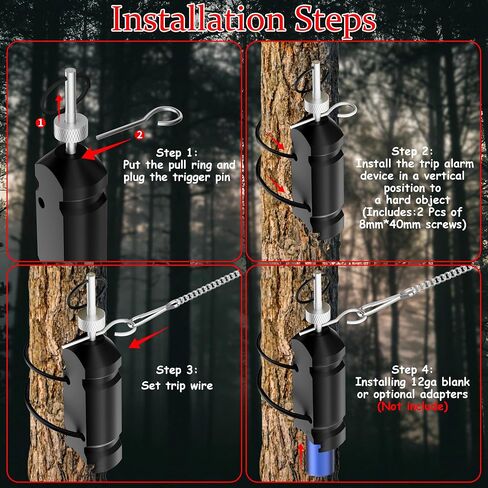 Perimeter Trip Alarm, 12 Gauge Camping Trip Wire Alarm Device for Camping and Property Safety, Early Warning Security System, Camping Safety Trip Alarm for Bear Deterrent with Trip Wire in Saudi Arabia