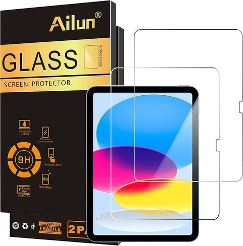 Ailun 2Pack واقي شاشة لجهاز iPad Pro 10.5 2017 iPad Air 3 2019 10.5 بوصة من الزجاج المقسى 9H صلابة Apple Pencil متوافق مع حافظة فائقة الوضوح مضادة للخدش in Kuwait
