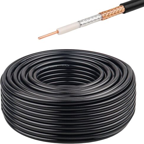 XRDS -RF RG8X Coaxial Cable 200FT 50 Ohm - Solid Copper Core, PVC Jacket, Low Loss, Ideal for Antenna, CB Radio, and Ham Radio Applications in Saudi Arabia
