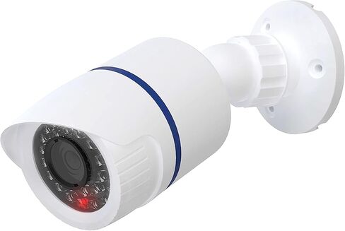 WALI Dummy Fake Simulated Surveillance Security CCTV Dome Camera Indoor Outdoor with One LED Light, Warning Security Alert Sticker Decal (TC-W8), 8 Packs, White in Saudi Arabia