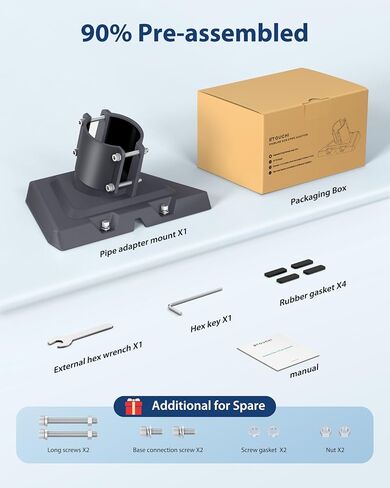 Starlink Gen 3 Pipe Adapter, Stouchi [Upgraded Version] Starlink Gen 3 Mount Kit, High Load-Bearing Capacity and Stability for Starlink Gen 3 Standard Dish-White in Saudi Arabia