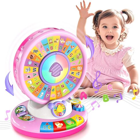 Learning Toy for Kids 1 2 3 Year Old Boys Girls, Spin and Sing Alphabet Zoo with Sounds, Interactive Educational Toys for Toddler 2-3, First Christmas 1st Birthday Gifts Toy in Saudi Arabia