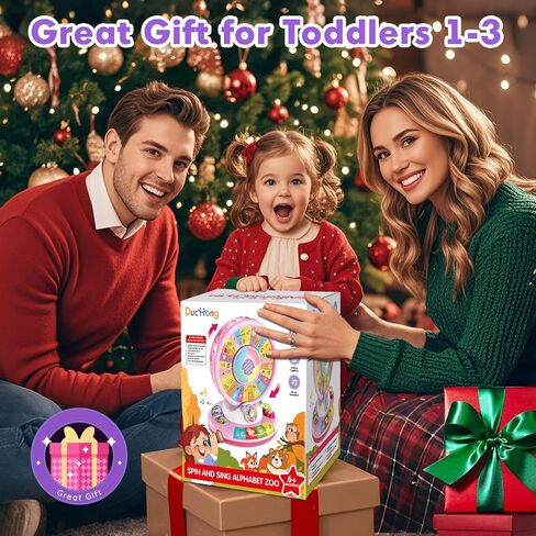 Learning Toy for Kids 1 2 3 Year Old Boys Girls, Spin and Sing Alphabet Zoo with Sounds, Interactive Educational Toys for Toddler 2-3, First Christmas 1st Birthday Gifts Toy in Saudi Arabia
