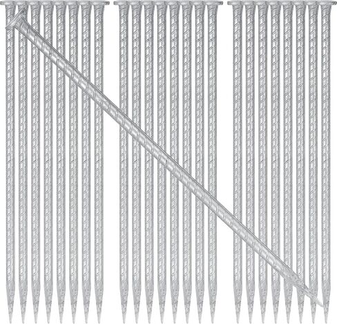 Tandefio 36 Pcs 14 Inch Rebar Stakes, 1/2 Inch Diameter Threaded Galvanized Steel Ground Anchors Plant Support Garden Stakes, Heavy Duty Metal Landscape Spikes for Speed Bump Tent in Saudi Arabia