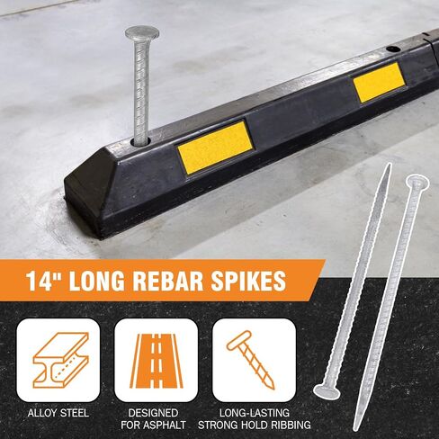 Tandefio 36 Pcs 14 Inch Rebar Stakes, 1/2 Inch Diameter Threaded Galvanized Steel Ground Anchors Plant Support Garden Stakes, Heavy Duty Metal Landscape Spikes for Speed Bump Tent in Saudi Arabia
