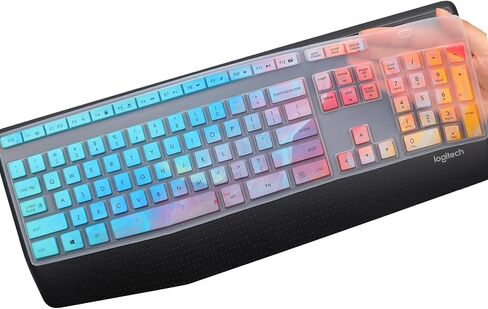 Keyboard Cover for Logitech MK345, Design for Logitech MK345 Wireless Keyboard Cover, Ultra Thin Logitech MK345 Accessories Silicone Keyboard Protector Skin -OmbreMint in Saudi Arabia