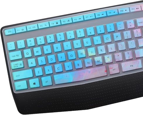Keyboard Cover for Logitech MK345, Design for Logitech MK345 Wireless Keyboard Cover, Ultra Thin Logitech MK345 Accessories Silicone Keyboard Protector Skin -OmbreMint in Saudi Arabia