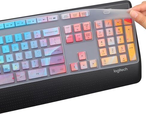Keyboard Cover for Logitech MK345, Design for Logitech MK345 Wireless Keyboard Cover, Ultra Thin Logitech MK345 Accessories Silicone Keyboard Protector Skin -OmbreMint in Saudi Arabia