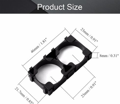 Fielect 50Pcs 21700 Lithium Ion Cell Double Battery Holder Bracket for DIY Battery Pack 21.7mm Hole Dia in Saudi Arabia