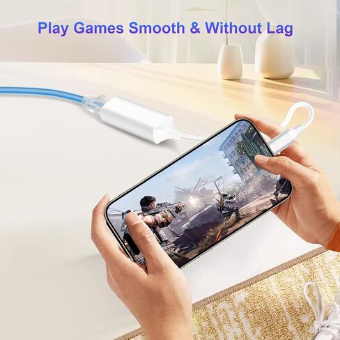 [MFI Certified] Lightning to Ethernet Adapter ، 100Mbps Lightning to RJ45 Ethernet LAN ADAPTER ، متوافق مع i-phone 14/13/11/11/i-pad/i-pod ، التوصيل والتشغيل (غير poe) in Saudi Arabia