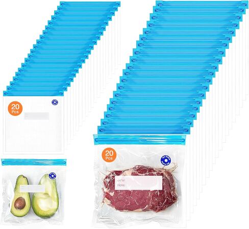 Vacuum Sealer for Food, Food Saver Vacuum Sealer Machine,Bag Sealer Comes with 15 Reusable Food Bags, Food Sealer Vacuum Sealer for Sealing Meats Vegetables Fruits and Food with Liquid in Saudi Arabia