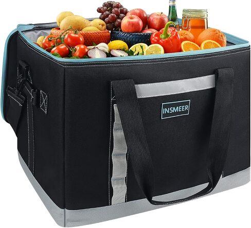 INSMEER Insulated Cooler Bag 65Cans/32 Cans Large Cooler Bag Soft Sided Cooler with Shoulder Strap, Collapsible Leakproof Portable Coolers for Camping/Beach/Food Delivery/Shopping/Outdoor/Picnic in Saudi Arabia