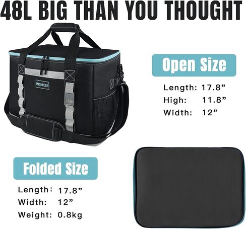 INSMEER Insulated Cooler Bag 65Cans/32 Cans Large Cooler Bag Soft Sided Cooler with Shoulder Strap, Collapsible Leakproof Portable Coolers for Camping/Beach/Food Delivery/Shopping/Outdoor/Picnic in Saudi Arabia