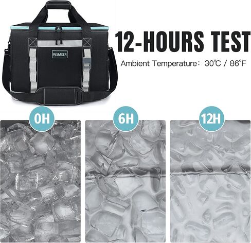 INSMEER Insulated Cooler Bag 65Cans/32 Cans Large Cooler Bag Soft Sided Cooler with Shoulder Strap, Collapsible Leakproof Portable Coolers for Camping/Beach/Food Delivery/Shopping/Outdoor/Picnic in Saudi Arabia
