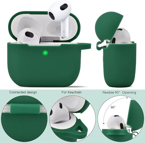 OLEBAND Case Fit for Airpods 4rd Generation with Cute Bling Keychain,Silione Cover Compatible for Apple Air pod 4 Case,LED Visible,for Women and Girls,Milk Tea in Saudi Arabia