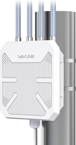 WAVLINK Outdoor WiFi Extender AX1800 Dual Band Long Range WiFi Extender with PoE, IP67 Weatherproof, 4x8dBi High-gain Antennas, Outdoor Access Point for Farm, Courtyard, Factory, Campsite, Gazebo in Saudi Arabia