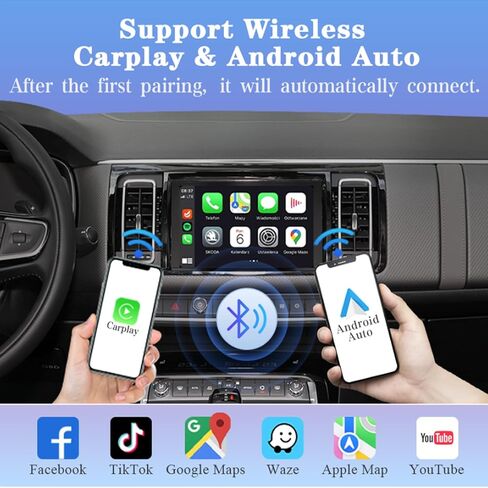 محول Carplay محول اللاسلكي Retrofit Kit Decoder لتويوتا تاتش 2 & entune2.0 2014-2019 ملائمة للتندرا/4runner/rav4/tacoma/camry/corolla/avalon/prius/ch-r/sienna/highlander in Kuwait