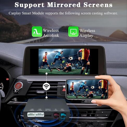 محول Carplay محول اللاسلكي Retrofit Kit Decoder لتويوتا تاتش 2 & entune2.0 2014-2019 ملائمة للتندرا/4runner/rav4/tacoma/camry/corolla/avalon/prius/ch-r/sienna/highlander in Kuwait