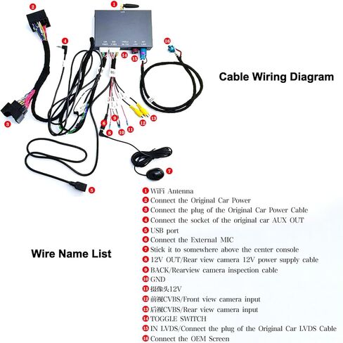 محول Carplay محول اللاسلكي Retrofit Kit Decoder لتويوتا تاتش 2 & entune2.0 2014-2019 ملائمة للتندرا/4runner/rav4/tacoma/camry/corolla/avalon/prius/ch-r/sienna/highlander in Kuwait