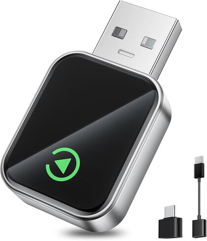Wireless CarPlay Adapter(2024 Upgraded), Converts Wired CarPlay to Mini Wireless CarPlay Adapter for iPhone, for Cars Manufactured in 2016 and Later, Compatible with Apple iPhone iOS 10+ &Android 11+ in Saudi Arabia