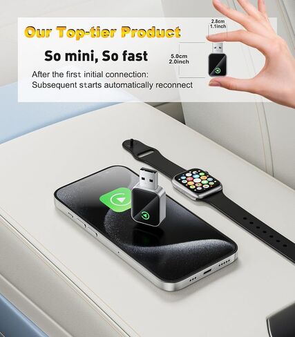 Wireless CarPlay Adapter(2024 Upgraded), Converts Wired CarPlay to Mini Wireless CarPlay Adapter for iPhone, for Cars Manufactured in 2016 and Later, Compatible with Apple iPhone iOS 10+ &Android 11+ in Saudi Arabia