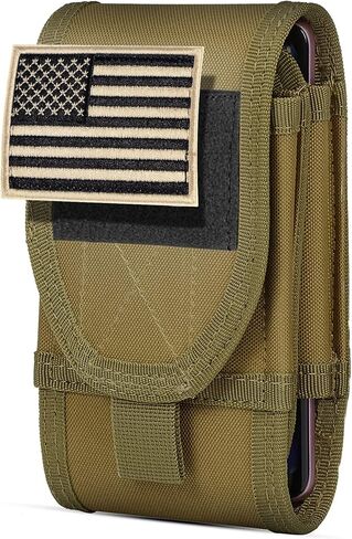 IronSeals Double Capacity Phone Holster, Tactical Molle Belt Pouch with Flag Patch for iPhone 16 Pro Max/16Pro/15ProMax/14 Pro Max/13 Pro Max/12ProMax/11ProMax, Samsung S24, Size Large Extra Stiffness in Saudi Arabia