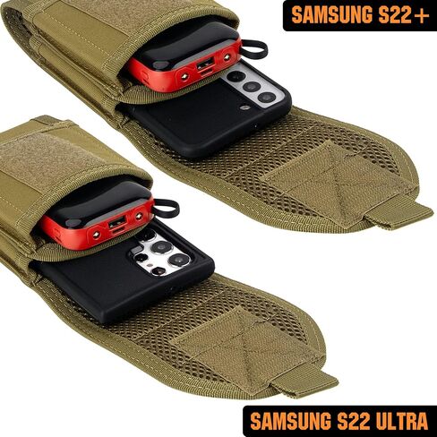 IronSeals Double Capacity Phone Holster, Tactical Molle Belt Pouch with Flag Patch for iPhone 16 Pro Max/16Pro/15ProMax/14 Pro Max/13 Pro Max/12ProMax/11ProMax, Samsung S24, Size Large Extra Stiffness in Saudi Arabia