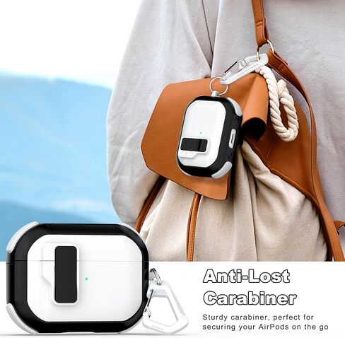 for AirPods 4th Generation Case Cover, Dual-Color Design with Automatic Pop-Up Lid, Includes Cleaning Tool, Durable and Shockproof for AirPods 4 Case 2024, White/Green in Saudi Arabia
