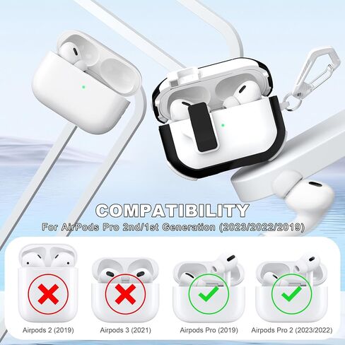 for AirPods 4th Generation Case Cover, Dual-Color Design with Automatic Pop-Up Lid, Includes Cleaning Tool, Durable and Shockproof for AirPods 4 Case 2024, White/Green in Saudi Arabia
