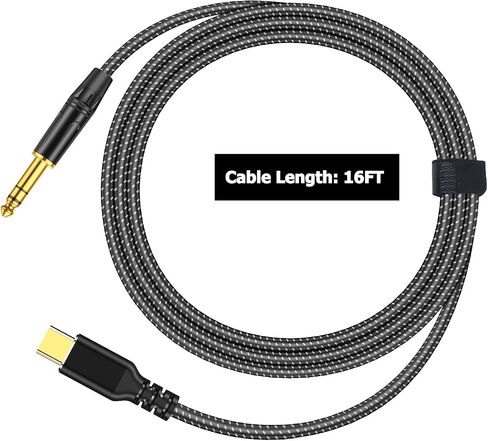 USB C to 1/4 TRS Stereo Audio Cable, 4FT USB Type C to 6.35mm 1/4 inch Male Audio Adapter for i-Phone 16/15, Pixel 5XL, Amplifier, Home Theater, Speaker [Not Support Recording] in Saudi Arabia