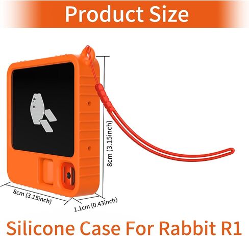 Silicone Protective Case for Rabbit R1 AI Device, Soft Protective Cover for Scratch-Resistant, Anti-DropSleeve, Rabbit R1 Accessories (Red) in Saudi Arabia