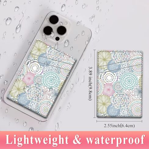 Phone Card Holder Leather, Dual Pocket Phone Wallet Stick On, Adhesive Cute Credit Card Sleeves for Phone Case Compatible with Most Phones Cute Brown Leopard in Kuwait