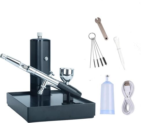 Cordless Airbrush kit with air Brush Holder Replaceable Battery Powered Portable handhold Mini air Brush Compressor for Barber,Nail,Cake,Miniature,Model,Leather Art in Saudi Arabia
