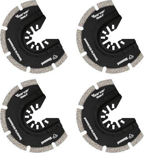 Diamond Oscillating Saw Blades 4PCS, 3-1/2'' Universal Multitool Blades for Grit Grout Removal, Quick Release Multi Tool Kit for Tile, Air Brick, Cement, Concrete, Masonry in Kuwait