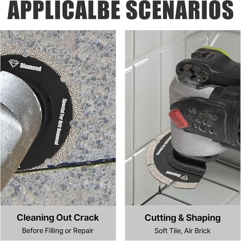 Diamond Oscillating Saw Blades 4PCS, 3-1/2'' Universal Multitool Blades for Grit Grout Removal, Quick Release Multi Tool Kit for Tile, Air Brick, Cement, Concrete, Masonry in Kuwait