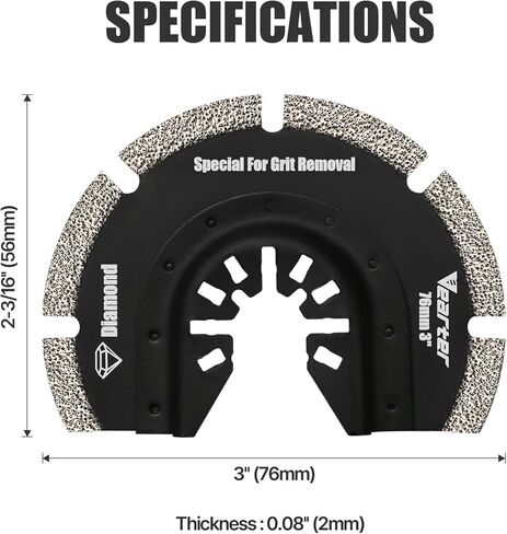 Diamond Oscillating Saw Blades 4PCS, 3-1/2'' Universal Multitool Blades for Grit Grout Removal, Quick Release Multi Tool Kit for Tile, Air Brick, Cement, Concrete, Masonry in Kuwait