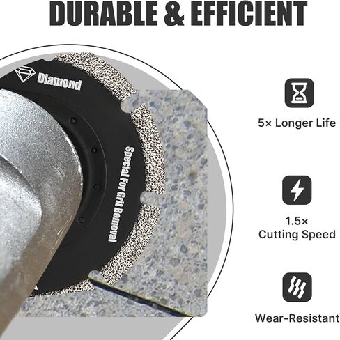 Diamond Oscillating Saw Blades 4PCS, 3-1/2'' Universal Multitool Blades for Grit Grout Removal, Quick Release Multi Tool Kit for Tile, Air Brick, Cement, Concrete, Masonry in Kuwait