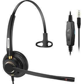 Arama USB Headset with Microphone Noise Cancelling & in-line Controls, Computer Headset with Microphone for PC Laptop Home Office Online Class Skype Zoom Clear Chat
