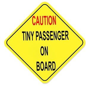 Kid ON Board Funny Quote Sticker, Car, Bike, SUV, Truck, Halmet Laptop Waterbottle Notebook Decal Window Bumper Vinyl Sticker 5 inch (Caution Tiny Tyrant Aboard)