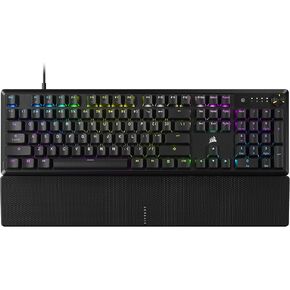 كورسير كيبورد العاب ميكانيكي K70 كور RGB مع مسند راحة اليد - مفاتيح خطية حمراء ام ال اكس مشحمة مسبقًا - تخميد الصوت - قرص تحكم في الوسائط - متوافق مع اي كيو - تصميم كويرتي ان ايه - اسود in Kuwait