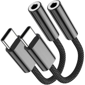 Fidioto USB C to 3.5mm Audio Adapter, 2Pcs USB C to 3.5mm Audio Adapter Compatible with iPhone 15 Plus/15 Pro Max, Samsung Galaxy S23 S22 S21 S20 Ultra, Pixel, iPad Pro, MacBook