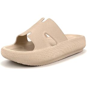 H-starp Cloud Cushion Slides for Women,Womens Platform Comfortable Memory Foam Arch Support Recovery Sandals,Waterproof EVA Cushioned Pillow Slippers for Beach Shower Bathroom Pool