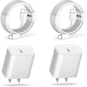 iPad Pro 13 USB C Charger,[2Pack] Type C Charger Fast Charging Brick Block with 6FT Long USB C to C Fast Charging Cable Cord for iPad Pro 12.9/11 inch,iPad Air 6th/5th/4th,iPad Mini 6th,iPad 10th